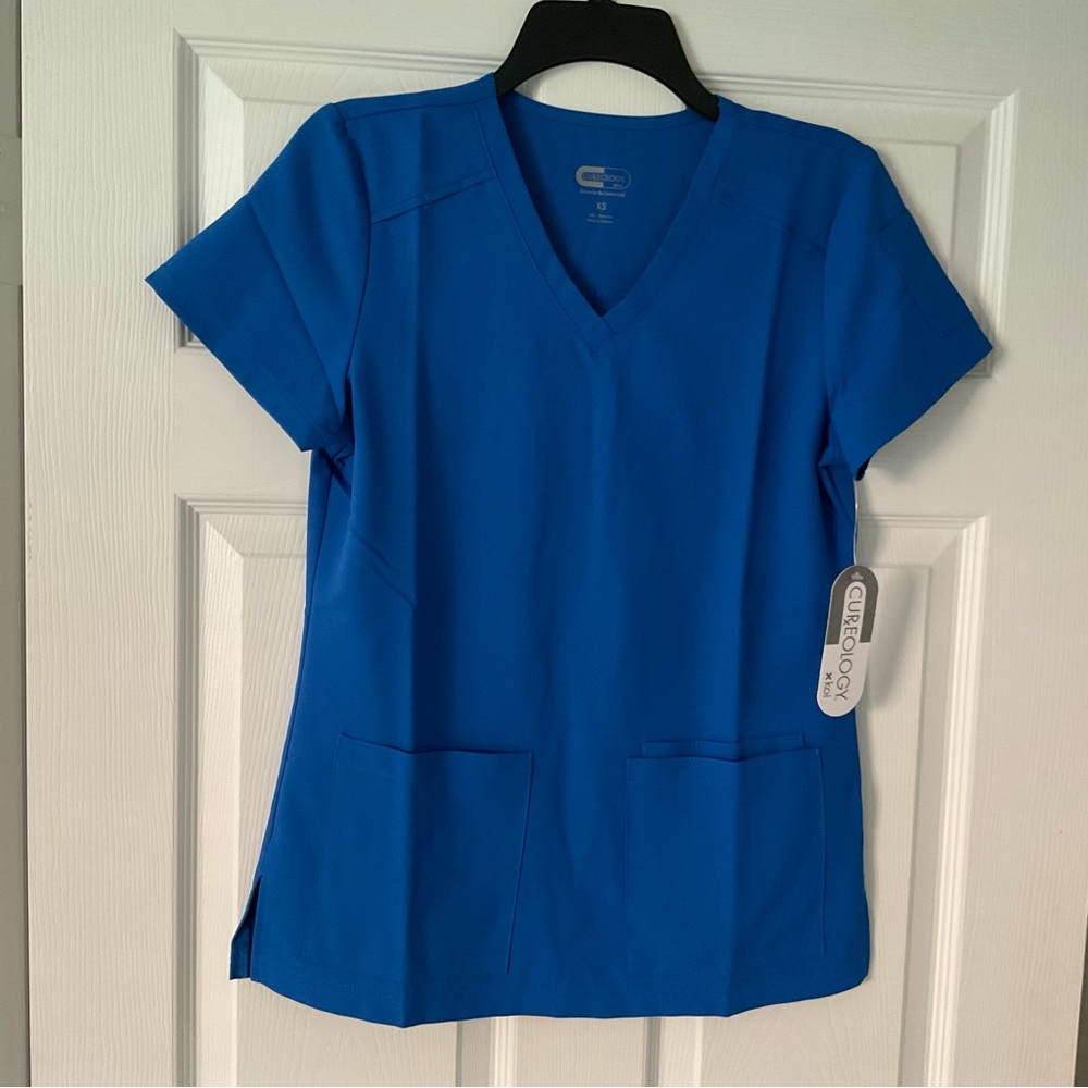 Cureology Women's Royal Blue scrub Top